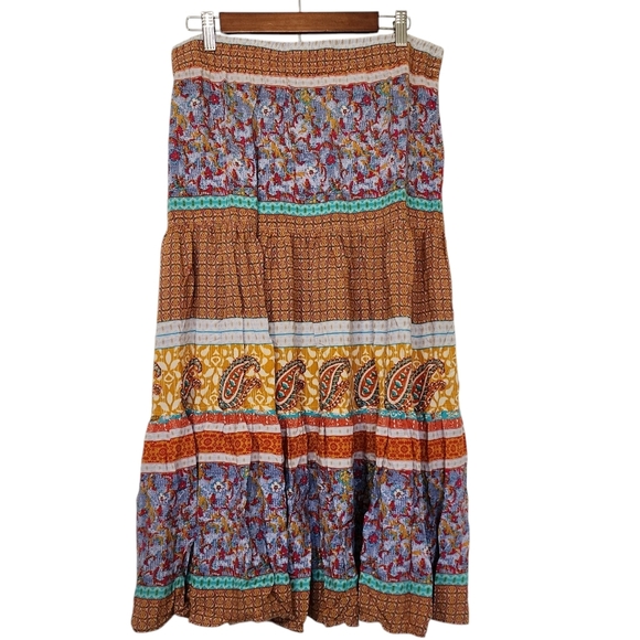 Y2k vintage Tiered Midi broom Skirt Casual - Picture 1 of 7